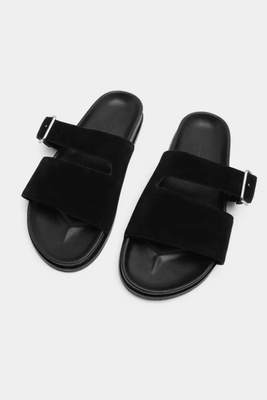 KYAH SUEDE SLIDE - BLACK