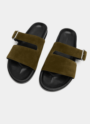 KYAH SUEDE SLIDE OLIVE