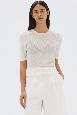 BELLE KNIT SHORT SLEEVE - CREAM