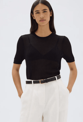 BELLE KNIT SHORT SLEEVE - BLACK