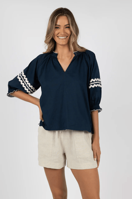 ZIGGY BLOUSE - NAVY