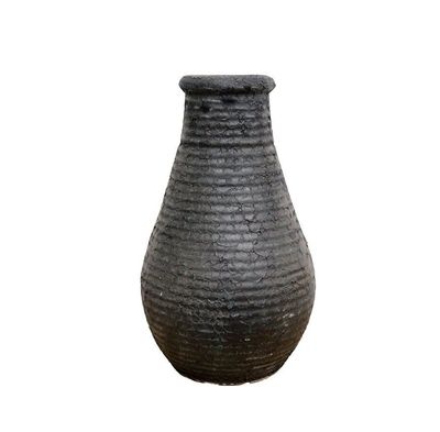 Earthenware Bulb Vessel - Aged Black