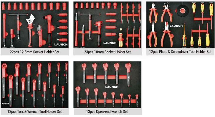 Launch insulated EV tool sets in foam trays