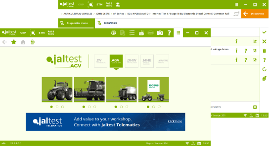 Jaltest AGV diagnostic software