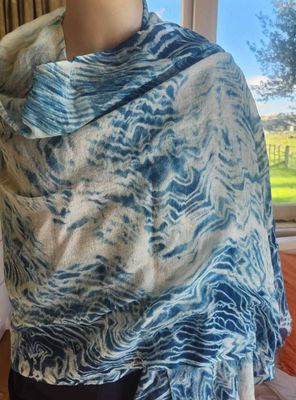 Echo Forest Shawl: Indigo Blue