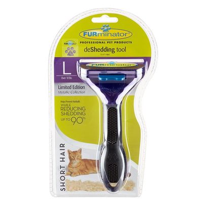 Furminator Large Short Hair Cat Metallic Purple