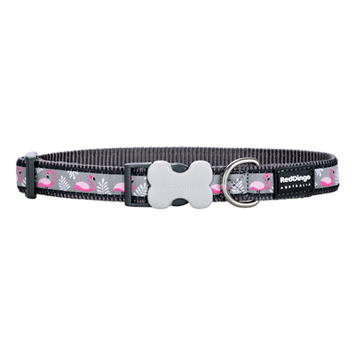 Red Dingo Dog Collar Flamingo Cool Grey