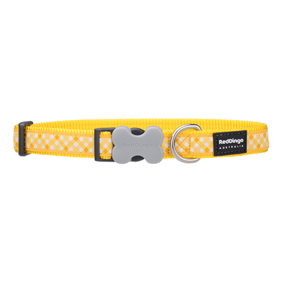 Red Dingo Dog Collar Gingham Yellow