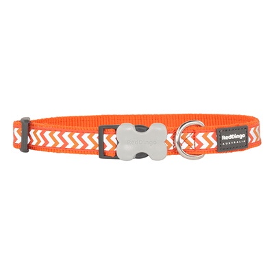 Red Dingo Dog Collar Reflective Ziggy Orange