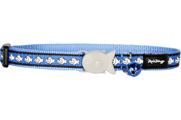 Red Dingo Cat Collar Reflective Fish Blue