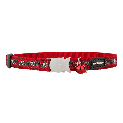 Red Dingo Cat Collar Skulls &amp; Roses