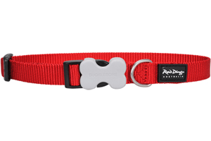 Red Dingo Dog Collar Plain Red