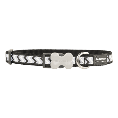 Red Dingo Dog Collar Reflective Ziggy Black