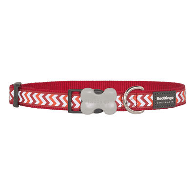 Red Dingo Dog Collar Reflective Ziggy Red