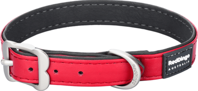 Red Dingo Dog Collar Red Vegan Leather