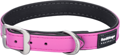 Red Dingo Dog Collar Hot Pink Vegan Leather