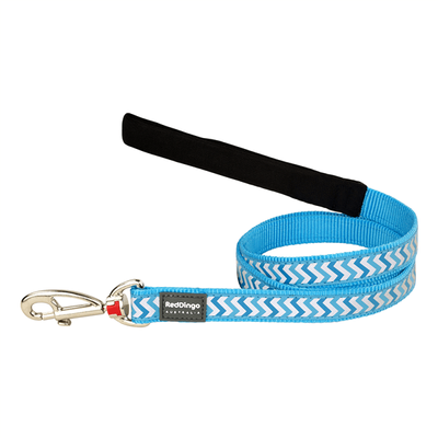 Red Dingo Dog Lead 1.2m - Reflective Ziggy Turquoise