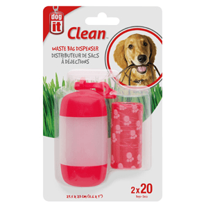 Dogit Waste Bags And Holder - Red