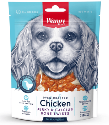 Wanpy Chicken and Calcium Bone Dog Treat 454g