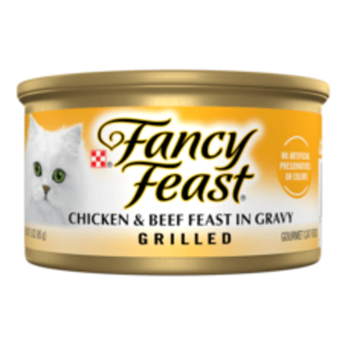 FANCY FEAST Adult Grilled Chicken Beef Feast in Gravy Wet Cat Food