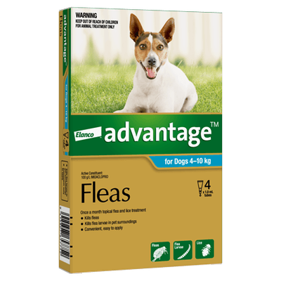 Advantage Flea Treatment for Dogs 4-10kg - 4 Pack