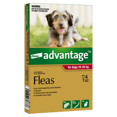 Advantage Flea Treatment for Dogs 10-25kg - 4 Pack