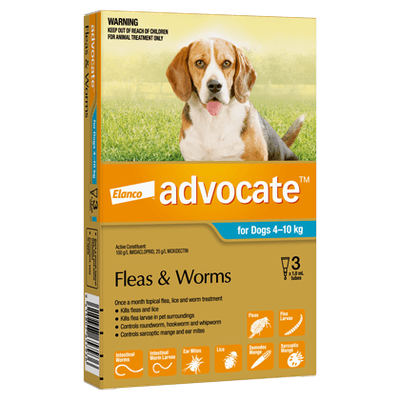 Advocate Flea and Worm Treatment for Dogs 4-10kg - 3 Pack