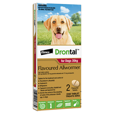 Drontal AllWormer for Dogs 35kg - 2 Pack