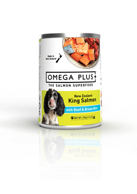 Omega Plus King Salmon with Beef and Brown Rice Wet Dog Food - 375g