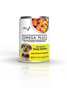 Omega Plus King Salmon with Chicken and Vegetables Wet Dog Food - 375g