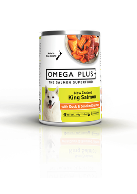 Omega Plus King Salmon with Duck and Smoked Salmon Wet Dog Food - 375g