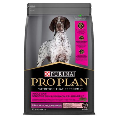 Pro Plan Adult Sensitive Skin &amp; Stomach Medium &amp; Large Breed Salmon &amp; Mackerel Dry Dog Food