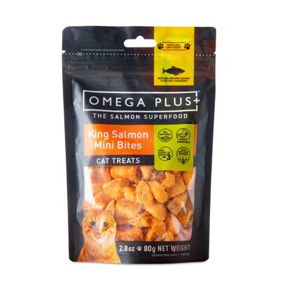 Omega Plus King Salmon Mini Bites Cat Treats - 80g