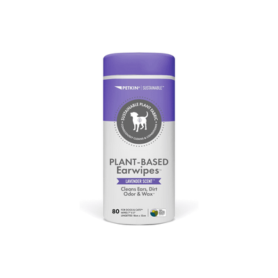 Petkin Plant Based Ear Wipes Lavender - 80 Pack