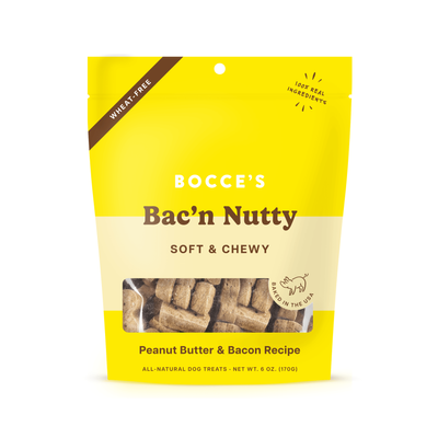 Bocce&#039;s Bac&#039;n Nutty Dog Treats 170g - Soft &amp; Chewy