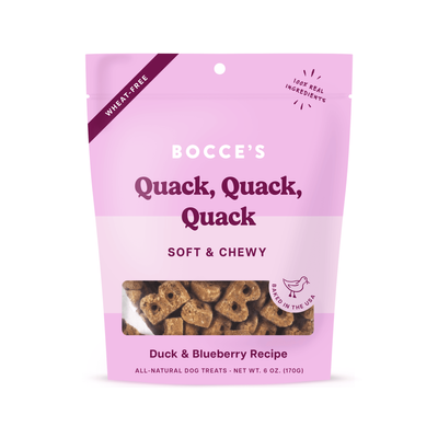 Bocce&#039;s Quack, Quack, Quack Duck &amp; Blueberry Dog Treats 170g - Soft &amp; Chewy