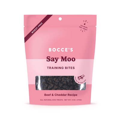 Bocce&#039;s Say Moo Beef &amp; Cheddar Dog Treats 170g - Training Bites