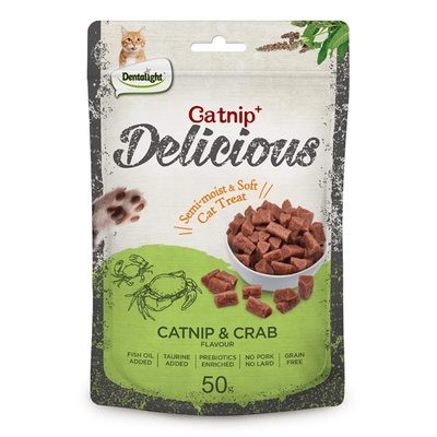 Dentalight Delicious Catnip &amp; Crab Cat Treats 50g