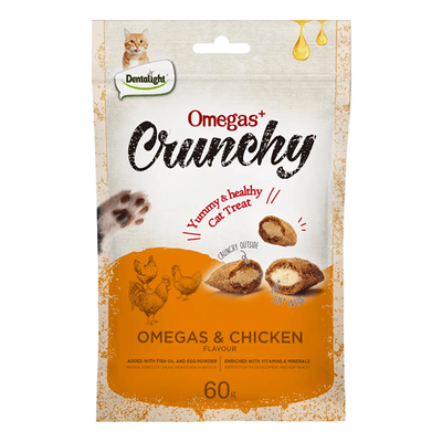 Dentalight Crunchy Omegas &amp; Chicken Cat Treats 60g