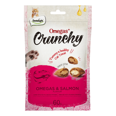 Dentalight Crunchy Omegas &amp; Salmon Cat Treats 60g