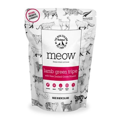 Meow Freeze Dried Cat Treats 40g - Lamb Green Tripe and Mussel