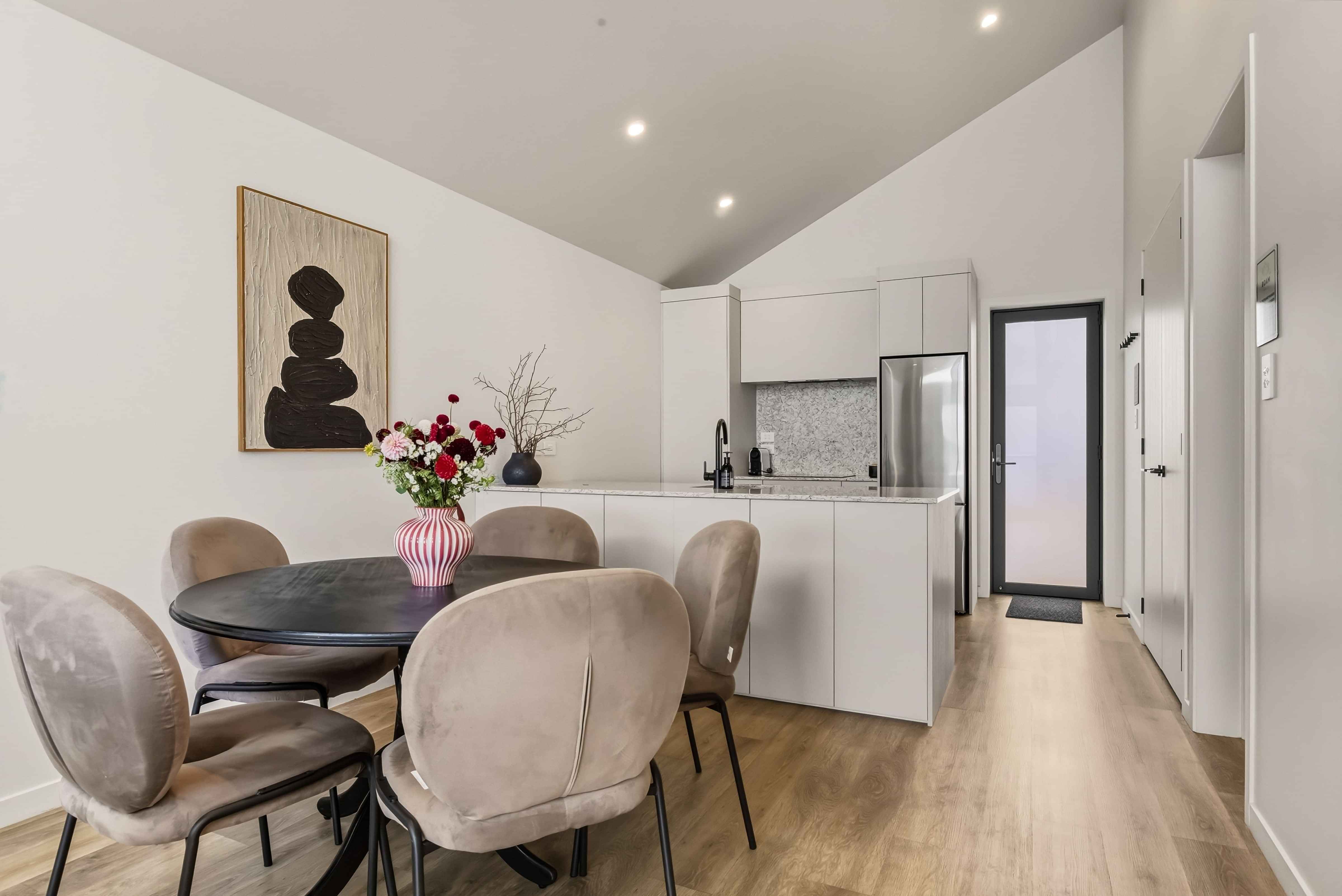 Lake Taupo views from upper terrace units at Roam Taupo