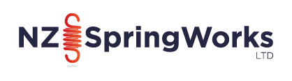 NZ SpringWorks logo includes the text "NZ SpringWorks LTD" in dark blue, with a red coil spring graphic integrated between "NZ" and "SpringWorks"
