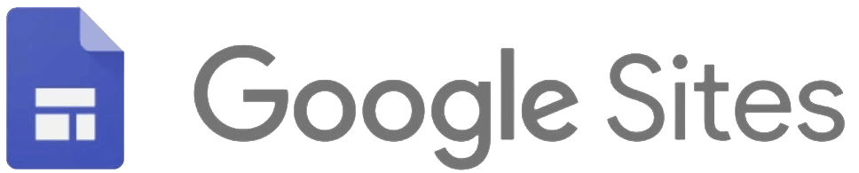 Google Sites logo featuring a purple document icon with a white website layout inside, followed by the words "Google Sites" in grey text
