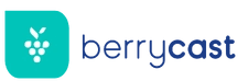 Berrycast logo showing a teal square with white berries next to the word 'berrycast' in blue text