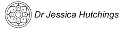 Logo of Dr. Jessica Hutchings featuring a circular design and her name in a clean, professional font