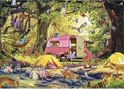 Alipson 1000 Piece Jigsaw Puzzle Camping With Friends In The Forest