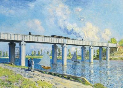 Bluebird 1000 Piece Jigsaw Puzzle: Monet -Railway Bridge at Argenteuil, 1873
