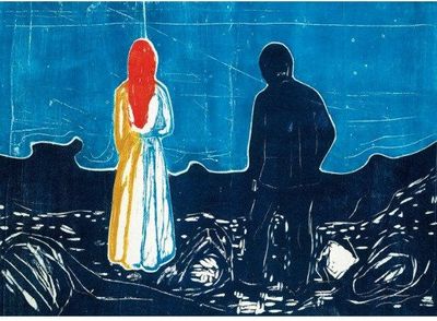 Bluebird Art 1000 Piece Jigsaw Puzzle Edvard Munch Two People: The Lonely Ones 1899