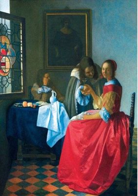 Bluebird Art 1000 Piece Jigsaw Puzzle Vermeer The Girl with the Wine Glass, 1659